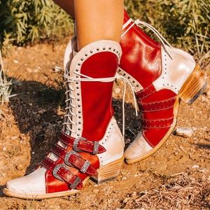 NWT FREEBIRD “WINNIE” Boots Red/multi |Size 7, PRICE IS FIRM!!!🔥
